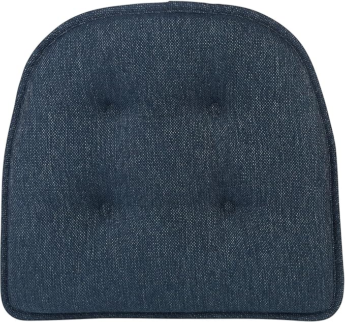 Non-Slip Chair Cushions, Assembled in USA, U-Shaped Skid-Proof Seat Pads for Dining Room, Kitchen, Office, 15"x16"