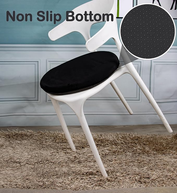 Sigmat Memory Foam Seat Cushion Anti-Slip Soft Round Stool Cushion Chair Pad 20 Inch Black