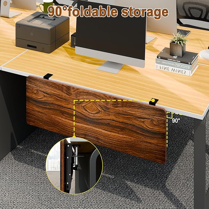 Ergonomic Desk Extender Tray, 36.22"×11.81" Clamp-On Arm Rest Shelf, 90° Foldable Computer Elbow Support for Office Home, Space-Saving Keyboard Mouse Tray (Vintage Burnt Color)
