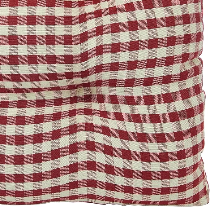 Klear Vu Gripper Overstuffed Universal Non-Slip Dining Chair Cushions for Kitchen Decor or Office Use, U-Shaped Skid-Proof Seat Pad, 15x15 Inches, 2 Count (Pack of 1), Gingham Red
