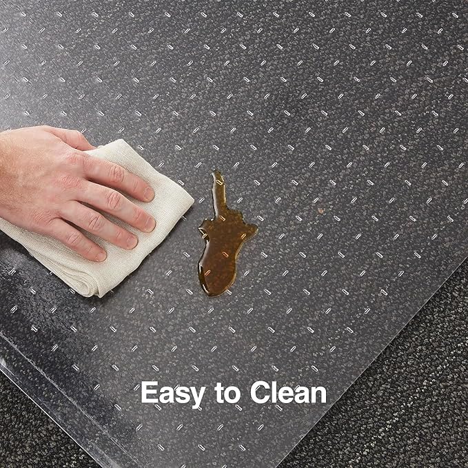 Staples Office Chair Mat, Clear Floor Mats, Medium-Pile Carpets, 60 x 46 Inch, Smooth Glide