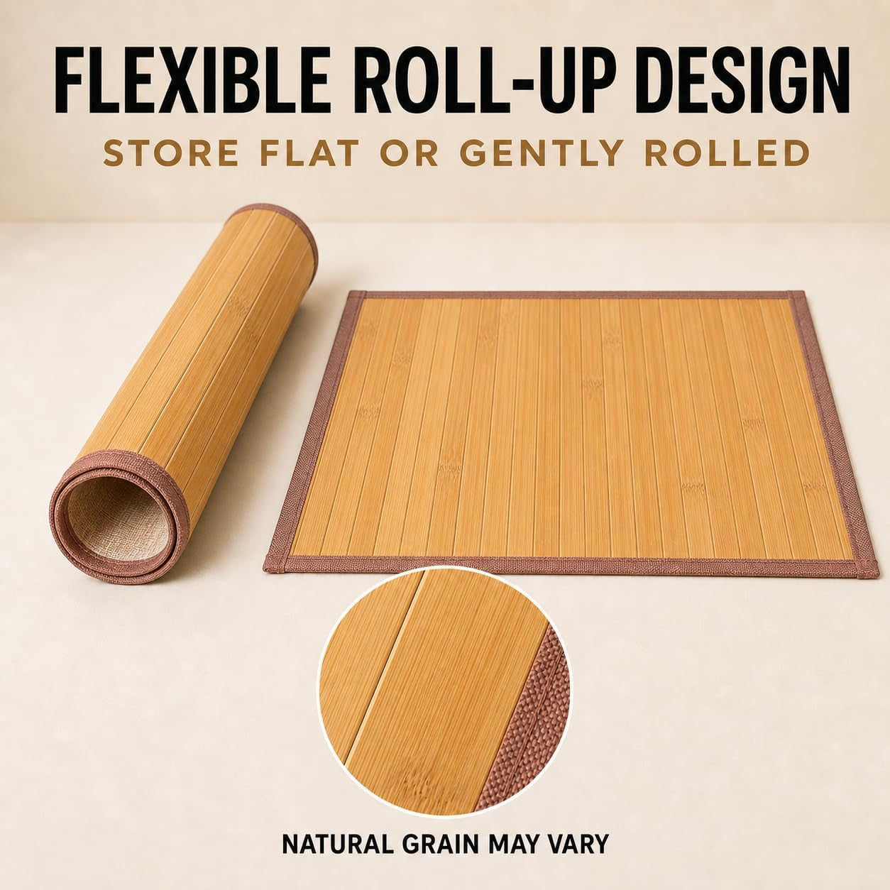 Bamboo Placemats, Set of 4, Woven, 11.8X17.3 Inches, Yellow | Woven Heat-Resistant Bamboo Mats Help Protect Tables from Hot Dishes. Ideal for Everyday Dining, Kitchens& Parties