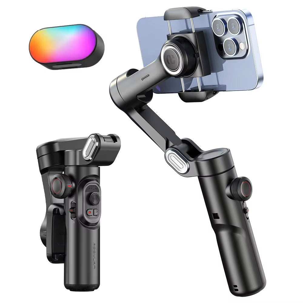 3-Axis Handheld Gimbal Stabilizer for Smartphone with Fill Light for Iphone Android Face Tracking Vlog Smart XE