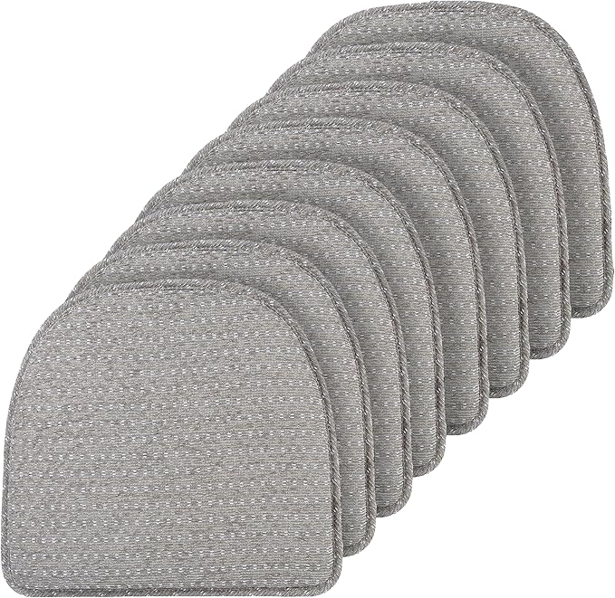 Klear Vu Raindrop The Gripper Non Slip Chair Cushions, Soft & Comfortable Seat Pad, Sitting Pillow for Kitchen, Dining or Office, 8 Count (Pack of 1), Dove