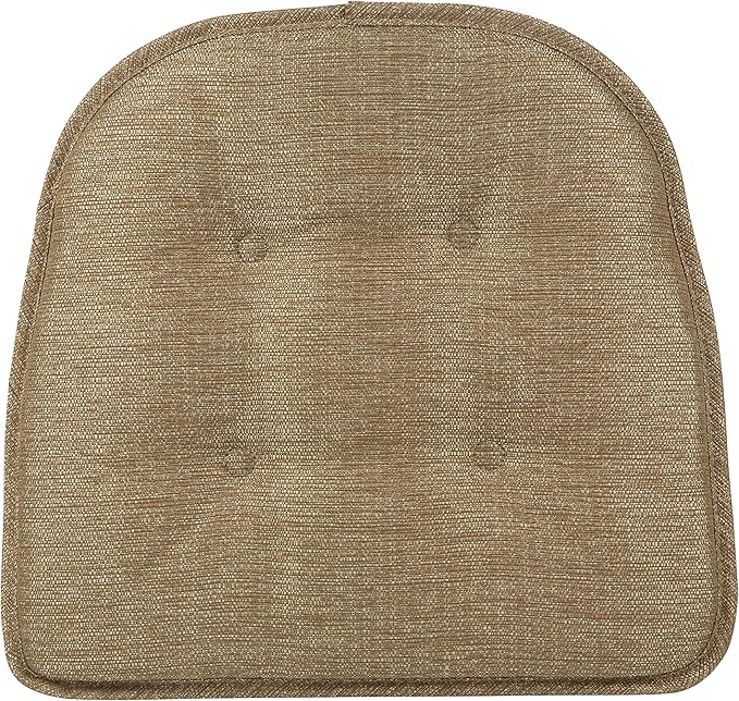 Klear Vu Omega Non-Slip Chair Cushions, Assembled in USA, U-Shaped Skid-Proof Seat Pads for Dining Room, Kitchen, Office, 15"x16" 6 Pack Solid Gold 6 Count