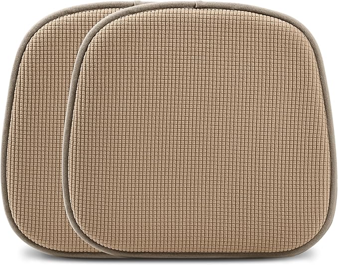 Shinnwa Kitchen Seat Cushions Set of 2, Non Slip Dining Chair Cushions, U-Shaped Indoor Chair Pads, 2 Pack, 15 x 16 Inches, Brown