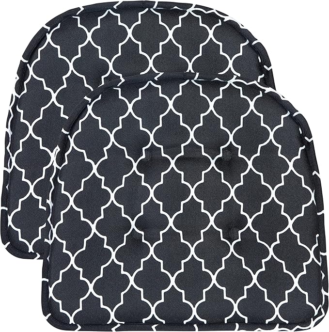 Non-Slip Chair Cushions, Assembled in USA, U-Shaped Skid-Proof Seat Pads for Dining Room, Kitchen, Office, 15"x16"