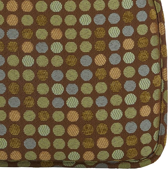 Klear Vu Raindrop The Gripper Non Slip Chair Cushions, Soft & Comfortable Seat Pad, Sitting Pillow for Kitchen, Dining or Office, 2 Count (Pack of 1), Brown Dotty