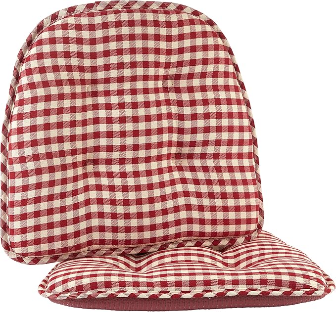 Non-Slip Chair Cushions, Assembled in USA, U-Shaped Skid-Proof Seat Pads for Dining Room, Kitchen, Office, 15"x16"