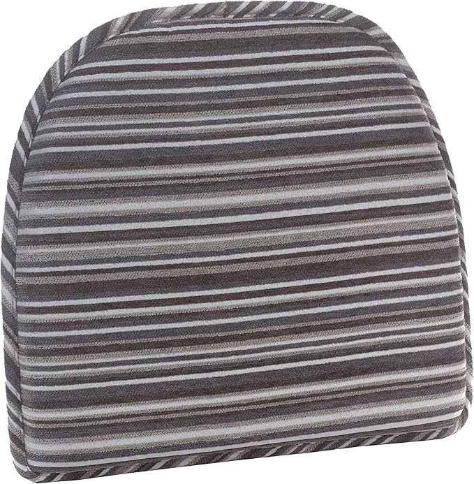 Klear Vu Raindrop The Gripper Non Slip Chair Cushions, Soft & Comfortable Seat Pad, Sitting Pillow for Kitchen, Dining or Office, Driftwood Stripe, 4 Count (Pack of 1)