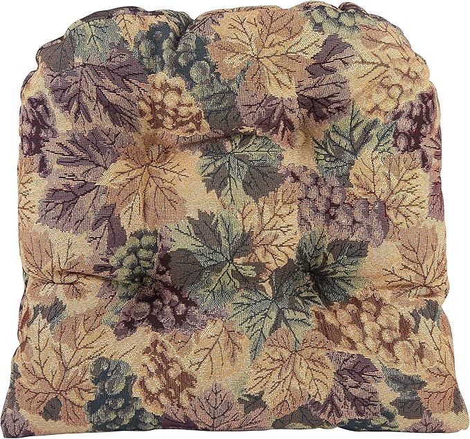 Klear Vu Gripper Overstuffed Universal Non-Slip Dining Chair Cushions for Kitchen Decor or Office Use, U-Shaped Skid-Proof Seat Pad, 15x15 Inches, 4 Count (Pack of 1), Multi