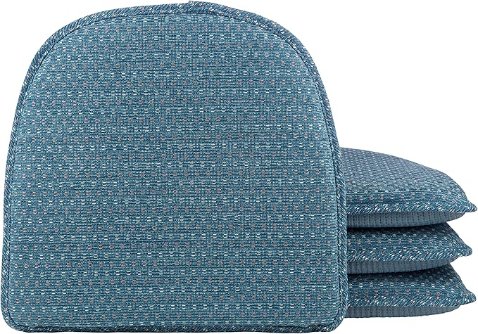 Klear Vu Raindrop The Gripper Non Slip Chair Cushions, Soft & Comfortable Seat Pad, Sitting Pillow for Kitchen, Dining or Office, 4 Count (Pack of 1), Wedge