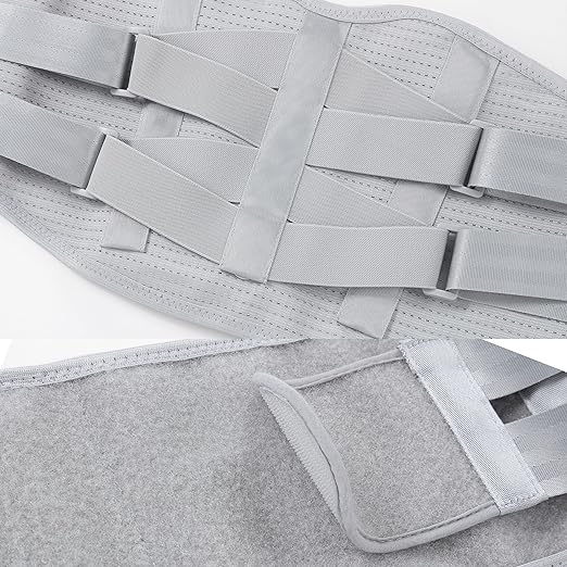 NeoTech Care Back Belt Support for Men or Women - Breathable & Adjustable Lower Back Brace - Double Pull Compression Straps (Gray, Size XXL)