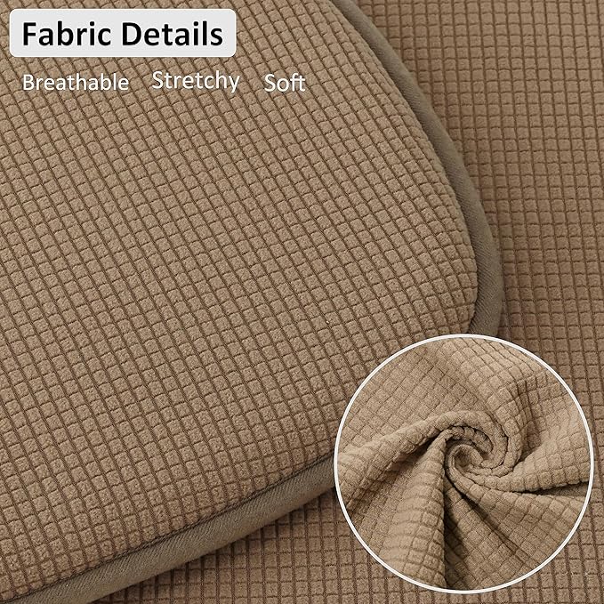 Shinnwa Windsor Chair Cushions 6 Pack, Non Slip Kitchen Seat Cushion, Farmhouse Chair Pads for Dining Room, Set of 6, 17 x 15.5 inches, Brown