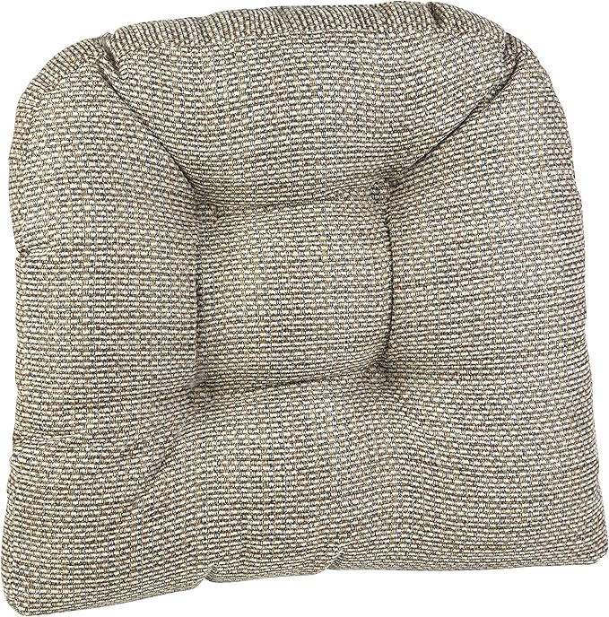 Klear Vu Gripper Overstuffed Universal Non-Slip Dining Chair Cushions for Kitchen Decor or Office Use, U-Shaped Skid-Proof Seat Pad, 15x15 Inches, 8 Count (Pack of 1), Waffle Natural