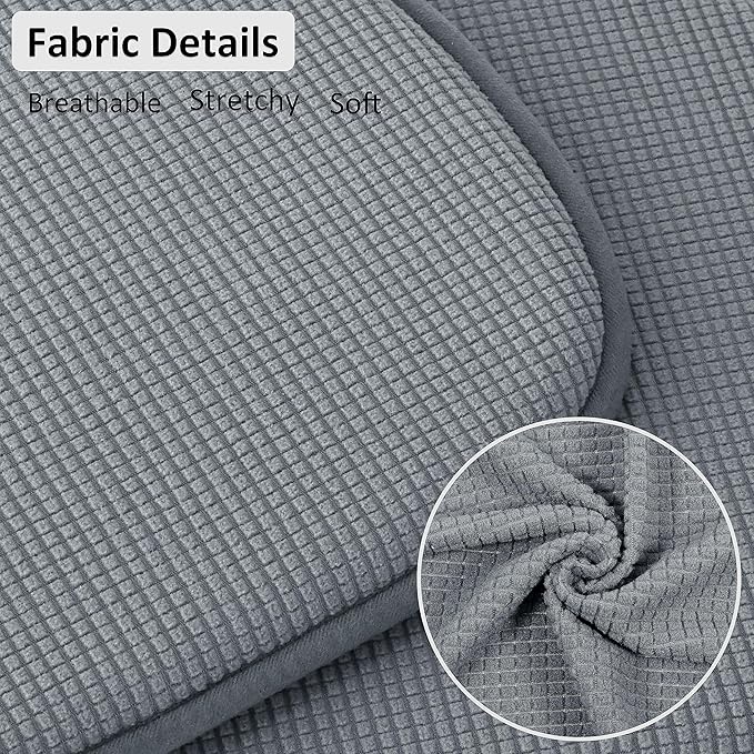 Shinnwa Windsor Chair Cushions 2 Pack, Non Slip Kitchen Seat Cushion, Farmhouse Chair Pads for Dining Room, Set of 2, 17 x 15.5 inches, Grey