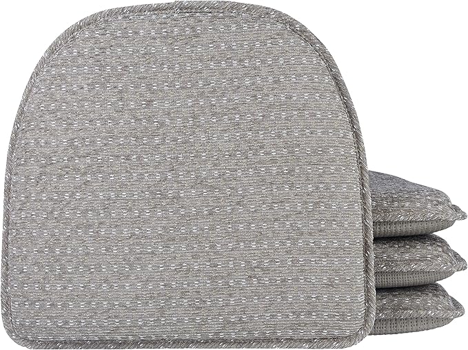 Klear Vu Raindrop The Gripper Non Slip Chair Cushions, Soft & Comfortable Seat Pad, Sitting Pillow for Kitchen, Dining or Office, 4 Count (Pack of 1), Dove