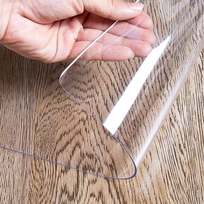 OstepDecor Clear Table Cover Protector 36 x 60 Inch, 1.5mm Thick Plastic Table Cover, Dining Table Protector Pad, Waterproof & Easy Cleaning PVC Desk Mat for Dresser, Coffee & Kitchen Wooden Tabletop