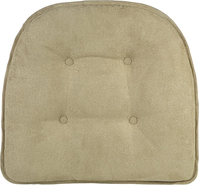 Non-Slip Chair Cushions, Assembled in USA, U-Shaped Skid-Proof Seat Pads for Dining Room, Kitchen, Office, 15"x16"