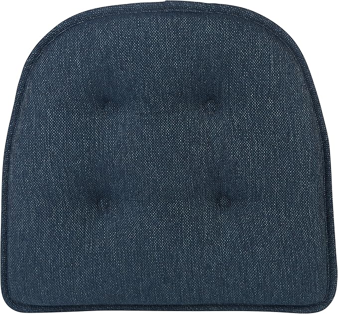 Non-Slip Chair Cushions, Assembled in USA, U-Shaped Skid-Proof Seat Pads for Dining Room, Kitchen, Office, 15"x16"