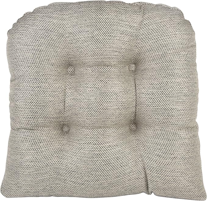 Klear Vu Gripper Overstuffed Universal Non-Slip Dining Chair Cushions for Kitchen Decor or Office Use, U-Shaped Skid-Proof Seat Pad, 15x15 Inches, 4 Count (Pack of 1), Distressed Gray