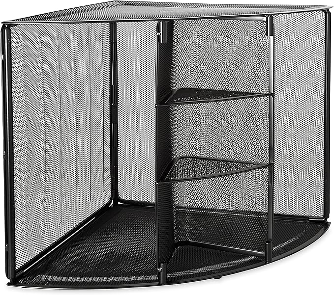 Rolodex Mesh Collection Corner Desktop Shelf Black (62630)