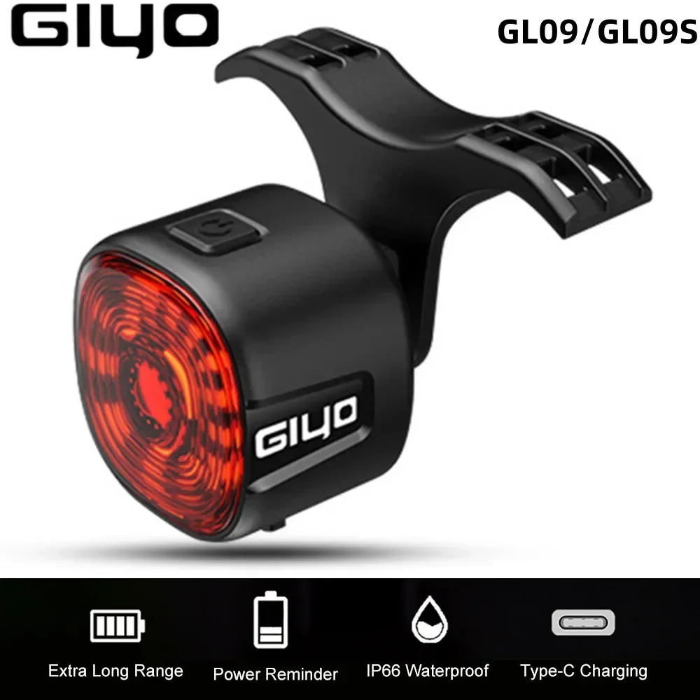 Smart Brake Bicycle Rear Light Auto On/Off Stop Signal Brake Road Bike LED Taillight Type-C Charge MTB Cycling Safety Flash Lamp