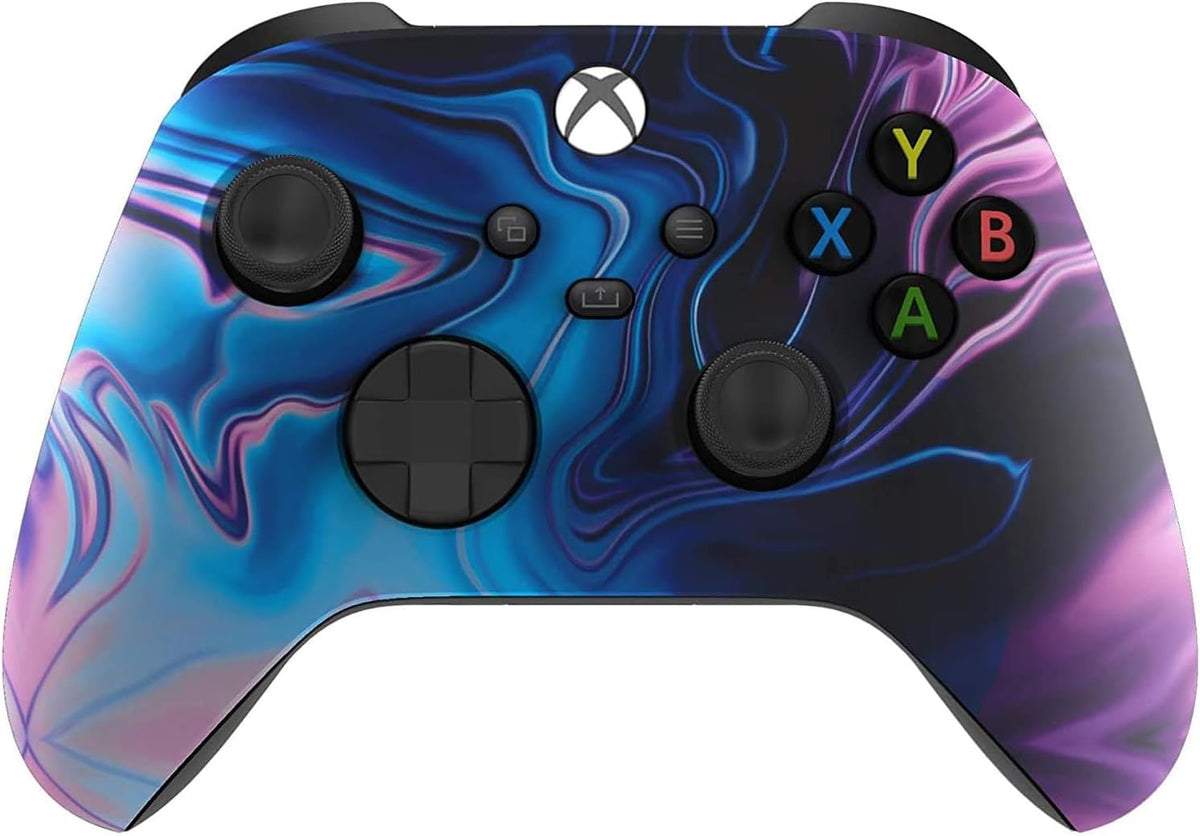 Wireless Controller for Microsoft Xbox Series X/S & Xbox One - Custom Soft Touch Feel - Custom Xbox Series X/S Controller (X/S Blue & Purple Swirl)