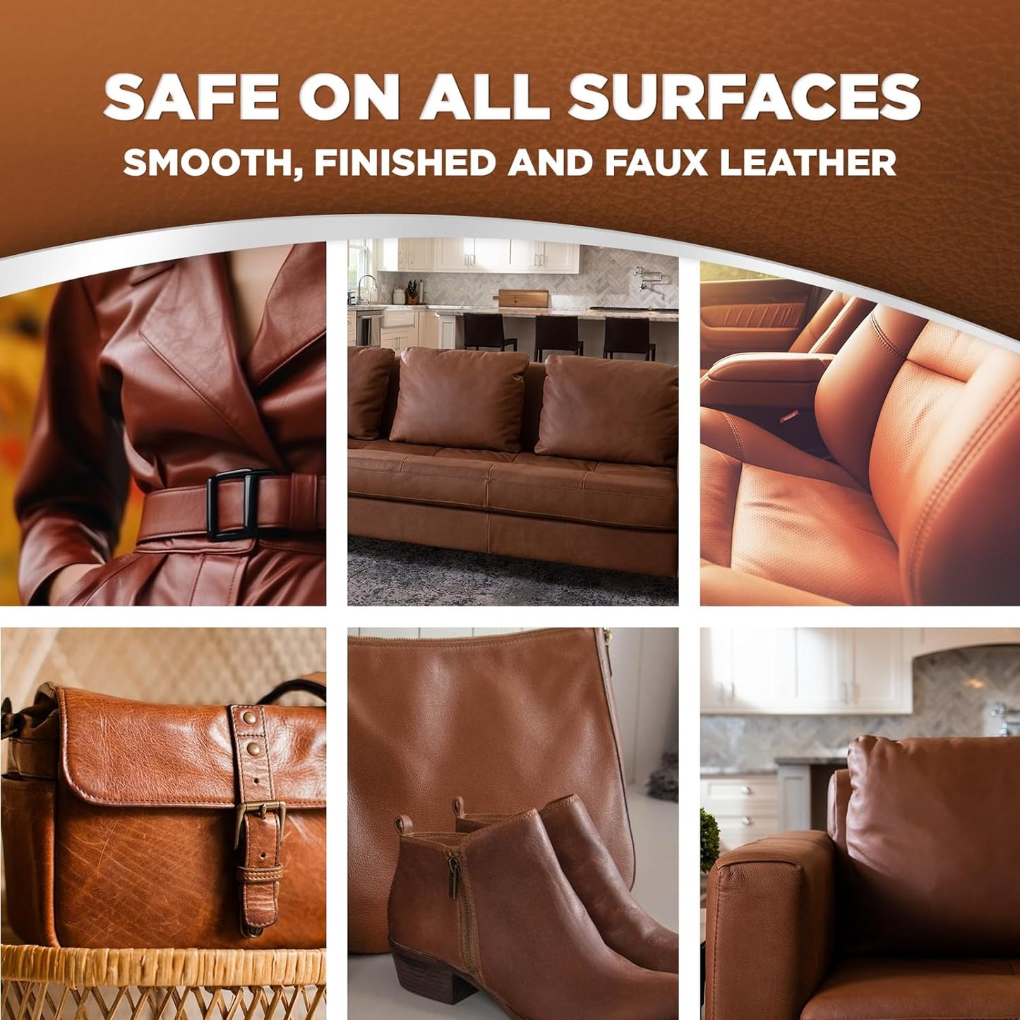 Leather Cleaner, Conditioner & Protector, 2 Pack Wipe with Cloth | UV Protection from Cracking & Fading, All Finished Leather Surfaces, Auto, Sofas, Shoe, Bag & Jacket