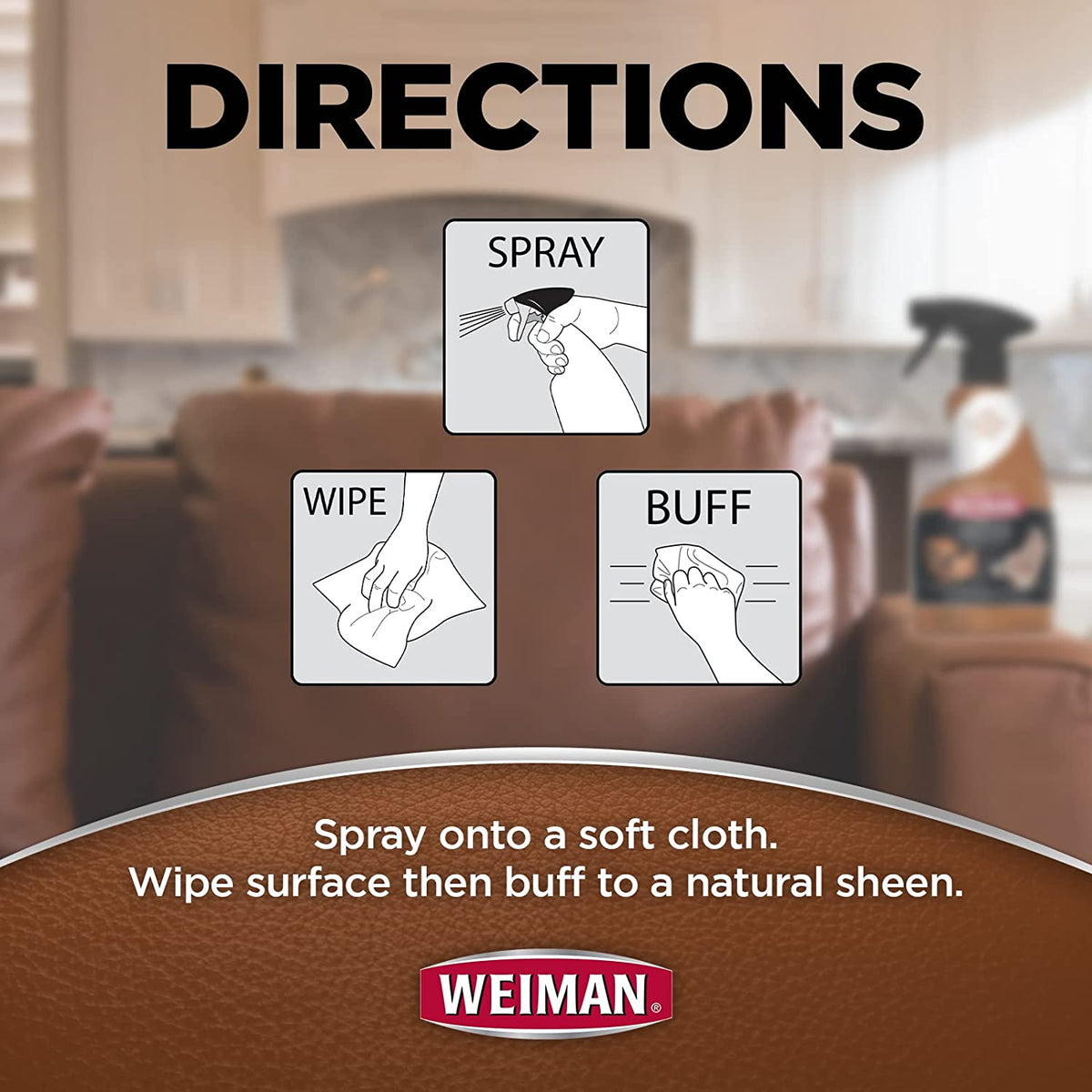 Leather Cleaner, Conditioner & Protector, 2 Pack Spray with Cloth | UV Protection from Cracking & Fading, All Finished Leather Surfaces, Auto, Sofas, Shoe, Bag & Jacket