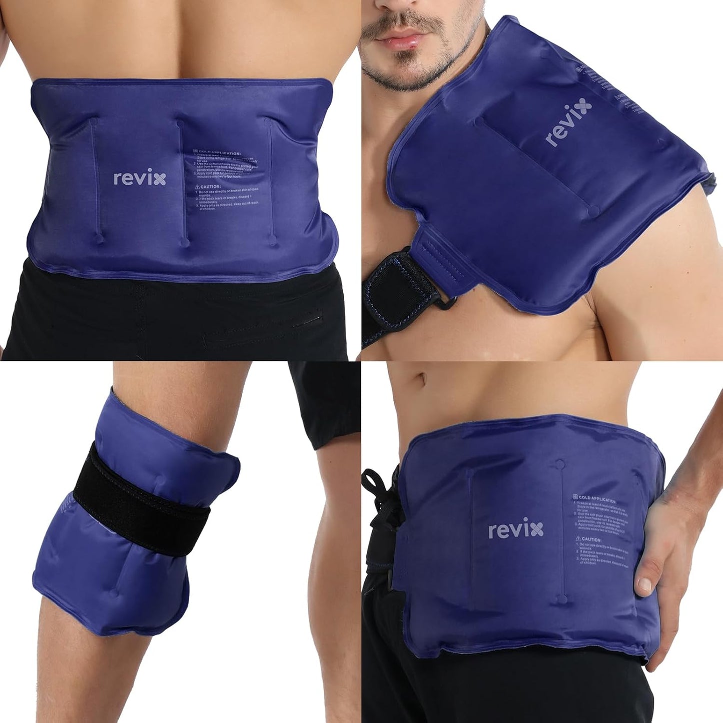 Ice Pack for Injuries Reusable Gel for Lower Back & Shoulder, Navy | 16X9In Full Coverage for Lower Back, Shoulder, Hip & Knee, Cold Compress Therapy, Hands-Free Strap, Long-Lasting Gel