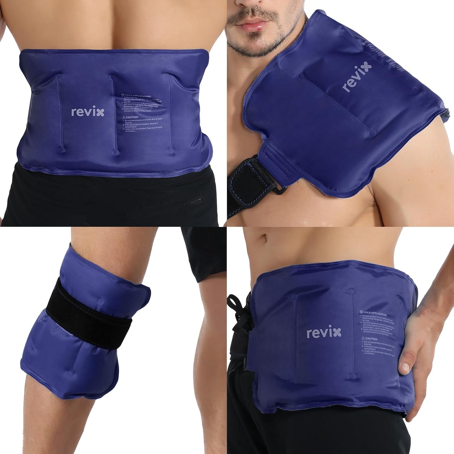 Ice Pack for Injuries Reusable Gel for Lower Back & Shoulder, Navy | 16X9In Full Coverage for Lower Back, Shoulder, Hip & Knee, Cold Compress Therapy, Hands-Free Strap, Long-Lasting Gel
