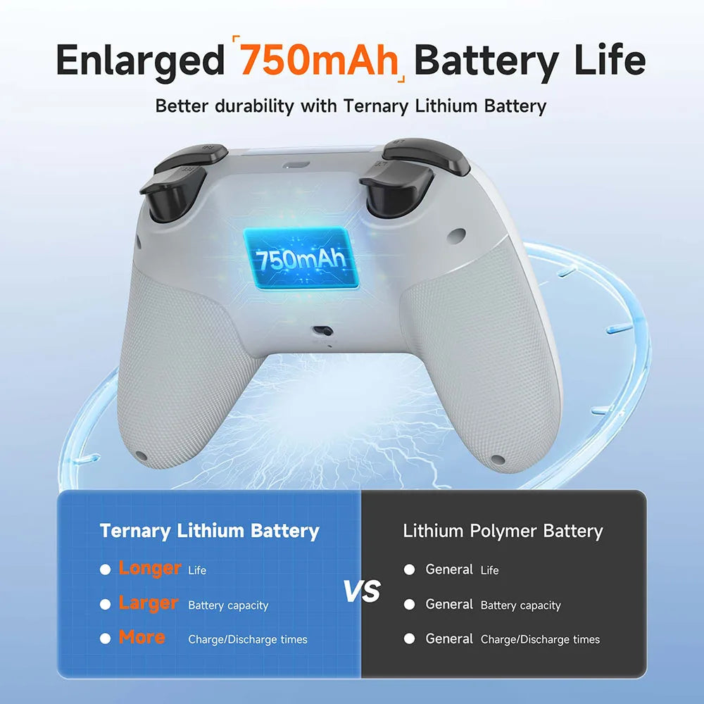 Easysmx X05 Wireless Gamepad Bluetooth Gaming Controller Compatible with Pc/Phone/Switch/ Steam Gamer, RGB Light, Hall Effect