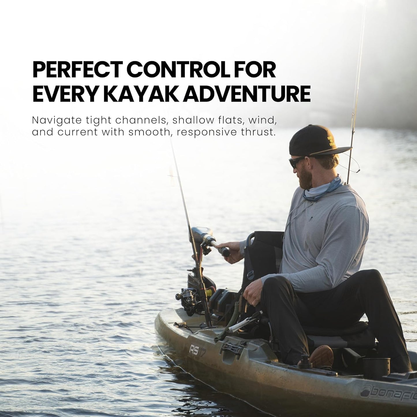 Newport Kayak Series 55Lb Thrust Transom Mounted Saltwater Electric Trolling Motor W/Led Battery Indicator (24" Shaft)
