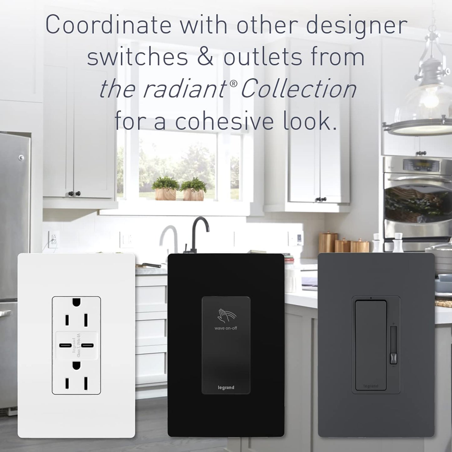 Legrand Radiant Adjustable LED Night Light Outlet, Nightlight Electrical Outlets, Tamper Resistant, Safe for Kids, White, NTL885TRWCC6 |  20-Year, 5 Light Levels, Adjustable Cool-Touch LED Nightlight, Child-Safe Tamper Resistant Decorator Outlet