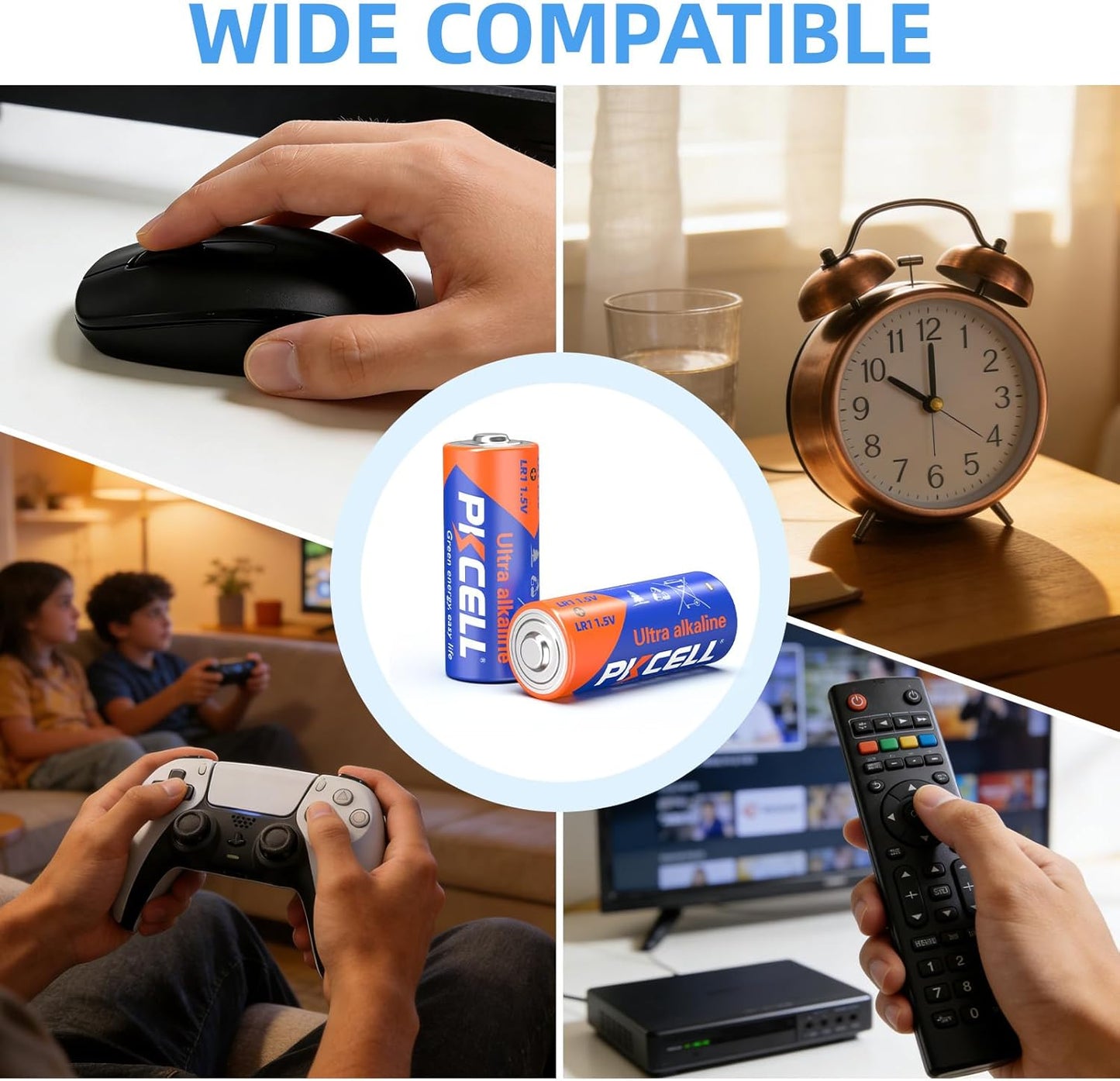 N Size 1.5V Alkaline Batteries, 5 Pack MN9100/E90/LR1 Battery | Compatible with Medical Devices, GPS Trackers, Flashlights, Key Fobs, 10-Year Shelf Life
